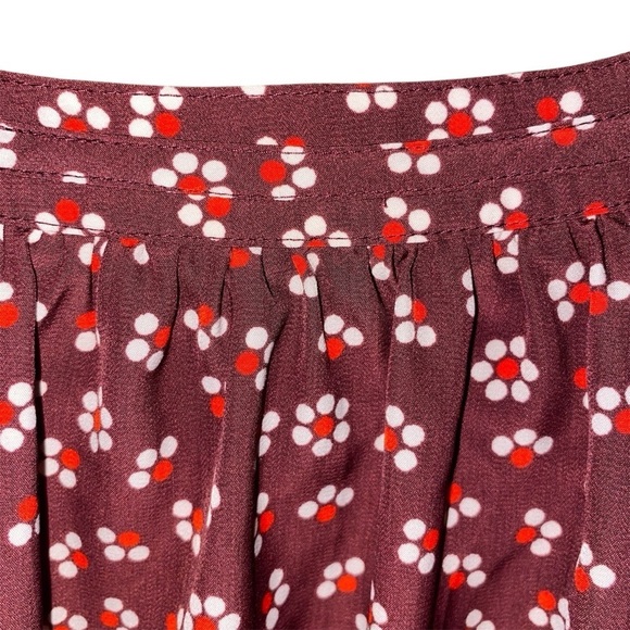 Boden Floral Burgundy Blouse Size US 8R - Picture 6 of 10